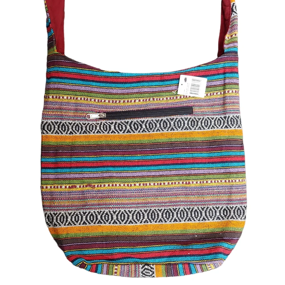 Hobo Womens Bag Kilm Multi Color Multi Pattern Boho Hippie Festival Shoulder Bag